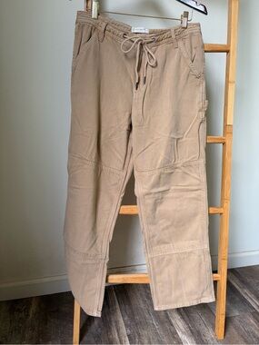 Lucky Brand Tan Cargo Utility Pants with Drawstring Waist